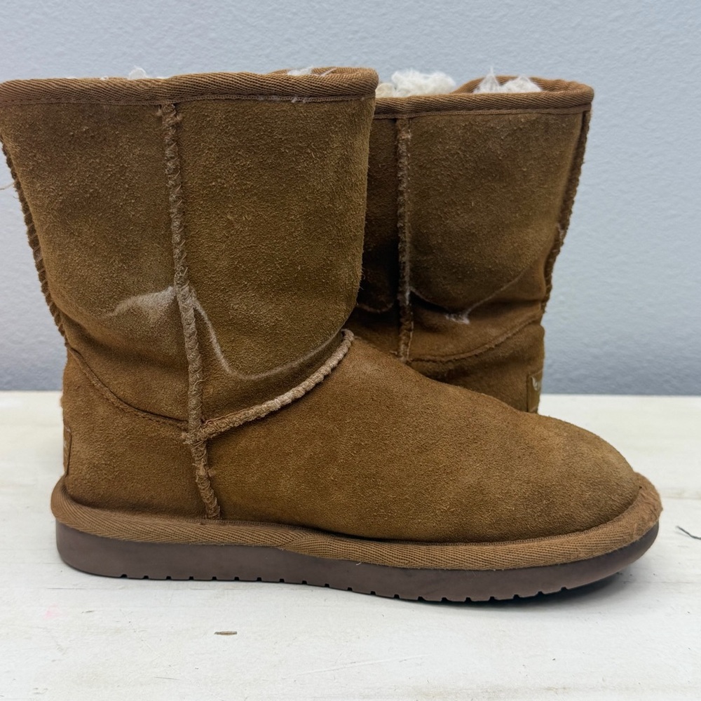 Koolaburra By Ugg Brown Suede Victoria Short Boots Size 1 - Picture 2 of 8